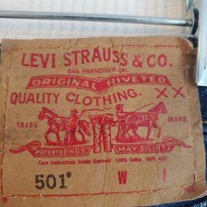 Levis 501 Jeans Mens 29x32‎ Blue Denim Vintage? Button Fly Classic Workwear
